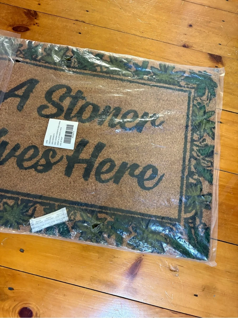 NWT Urban Outfitters Happy Leaf Coir Doormat